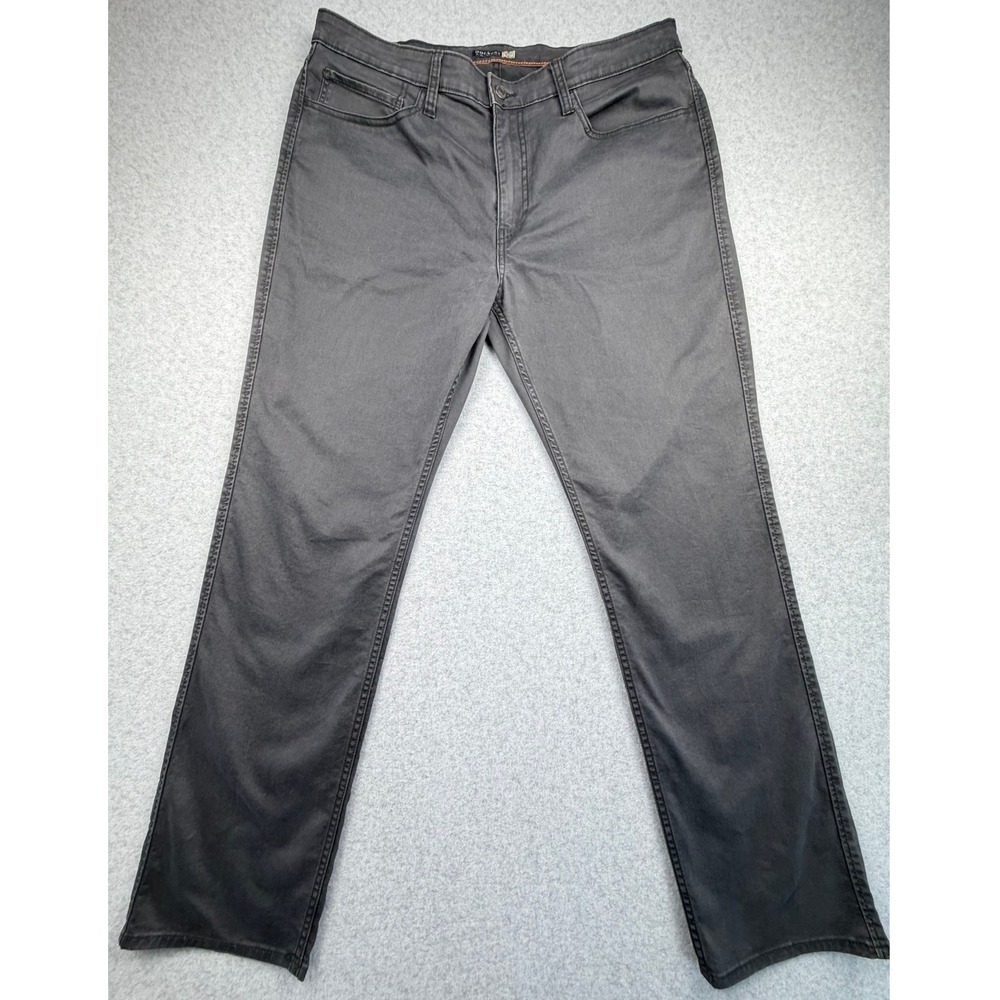 Dockers Straight Fit Mens Gray Stretch Twill Work Wear Pants 36x32 Charcoal